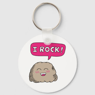 I Rock, Niedlich Cartoon Rock Spaß Schlüsselanhänger