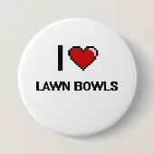 I rollt Liebe-Rasen Retro Entwurf Digital Button (Vorderseite)