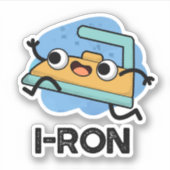 I ron Funny Running Iron Pun Aufkleber (Vorderseite)