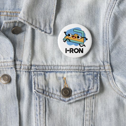 I ron Funny Running Iron Pun Button (Beispiel)