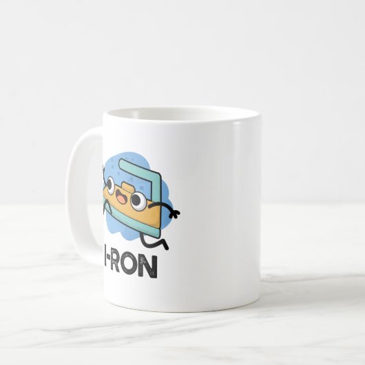 I ron Funny Running Iron Pun Kaffeetasse (Vorderseite Links)