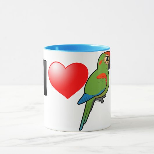 I Rot-konfrontierte Liebe Macaws Tasse (Zentrum)