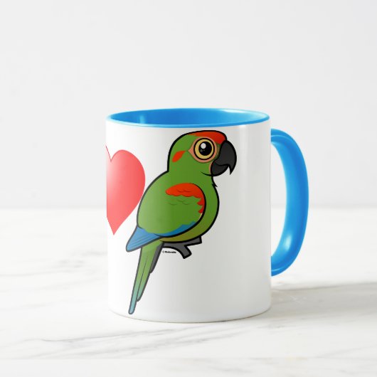 I Rot-konfrontierte Liebe Macaws Tasse (VorderseiteRechts)