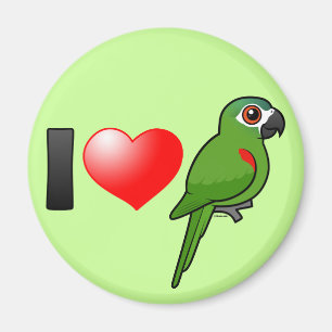 I Rot-schulterte Liebe Macaws Magnet