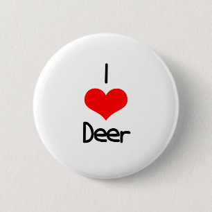I Rotwild des Herz-(Liebe) Button