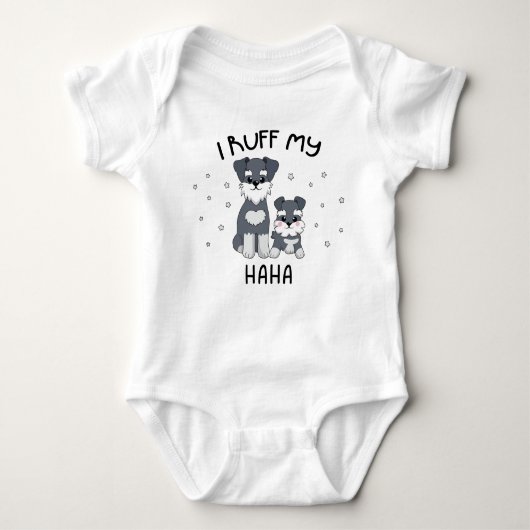 I Ruff My Haha - Niedlicher Welpenhund Baby Strampler (Vorderseite)