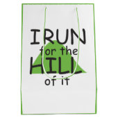 I Run for the Hill it © - Funny Runner Geschenktas Mittlere Geschenktüte (Rückseite)