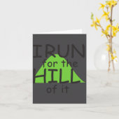 I Run For The Hill Of It Funny Runner Themed Karte (Gelbe Blume)