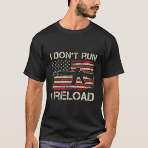 I Run I Reload - Air15 Gun Vintage US-Flagge ( T-Shirt