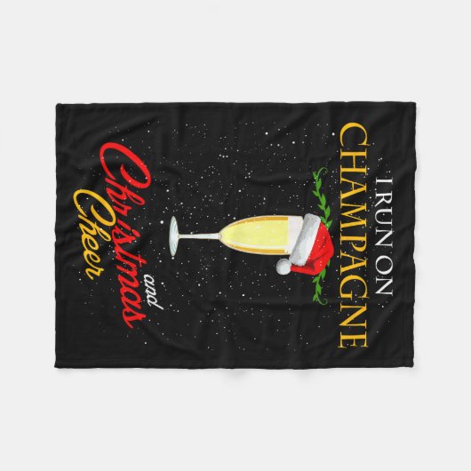I Run On Champagne And Christmas Cheer Sparkling W Fleecedecke (Vorderseite (Horizontal))