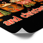 I Run On Coffee And Christmas Cheer Gingerbread Te Poster (Ecke)