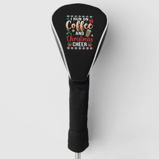 I Run On coffee and Christmas Cheer Golf Headcover (Vorderseite)