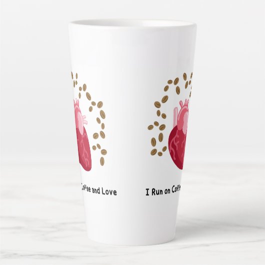 I Run on Coffee and Love Mug Milchtasse (Vorderseite)