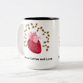 I Run on Coffee and Love Mug Zweifarbige Tasse (Vorderseite Links)
