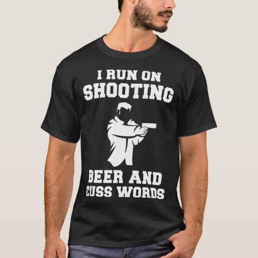 I run on shooting beer and cuss words hoodie long T-Shirt (Vorderseite)