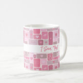 I Said Yes Pink Engagement Modern Script Kaffeetasse (VorderseiteRechts)