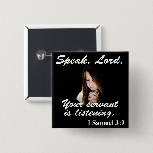 I Samuel-3:9knopf Button (Vorne & Hinten)