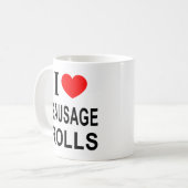 I ❤️ SAUSAGE ROLLS I LIEBE SAUSAGE ROLLS I HEART S KAFFEETASSE (Vorderseite Links)