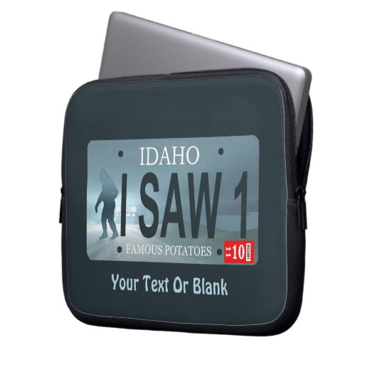 "I Saw 1" Sasquatch Lizenzplatte Laptopschutzhülle (Vorderseite Links)