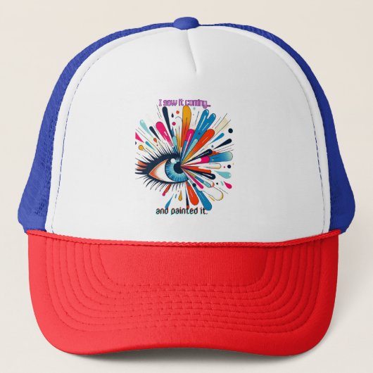 "I Saw It Coming and Painted It – Intuitive Vision Truckerkappe (Vorderseite)