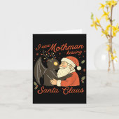 I Saw Mothman Kissing Santa Funny Christmas Santa  Karte (Gelbe Blume)