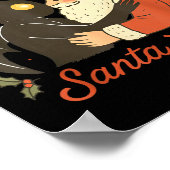 I Saw Mothman Kissing Santa Funny Christmas Santa Poster (Ecke)