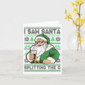 I Saw Santa Splitting The G, Santa Beer Drinking C Karte (Gelbe Blume)