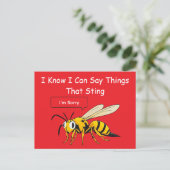 I Say Things That Sting Funny Wasp Apology Postkarte (Stehend Vorderseite)