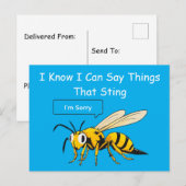 I Say Things That Sting Funny Wasp Apology Postkarte (Vorne/Hinten)