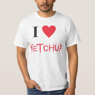 I schließt Ketschup auf T-Shirt