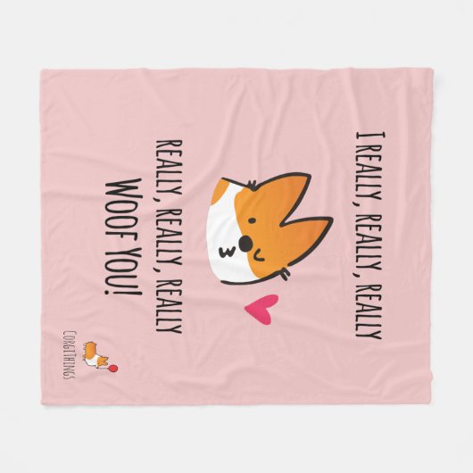 I Schuss Sie Corgi-Fleece-Decke Fleecedecke (Vorderseite (Horizontal))