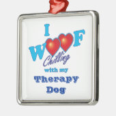 I Schuss-Therapie-Hund Silbernes Ornament (Links)
