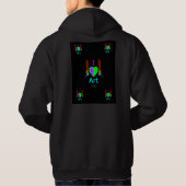 I schwarzer Hoodie der Liebe-Kunst-Männer Zip (Rückseite)
