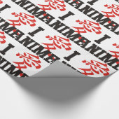 I Schwarzer Love Anime Geschenkpapier (Ecke)