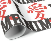 I Schwarzer Love Anime Geschenkpapier (Rolleneckpunkt)