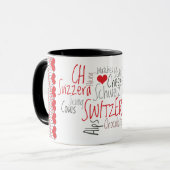 I Schweizer Lieblingssachen der Liebe-Schweiz Tasse (Vorderseite Links)
