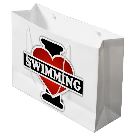 I schwimmende Liebe Große Geschenktüte (Vorderseite Schrägansicht)