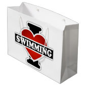 I schwimmende Liebe Große Geschenktüte (Rückseite Schrägansicht)
