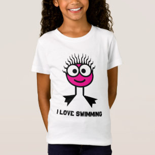 I schwimmende Liebe - rosa Swim-Charakter T-Shirt