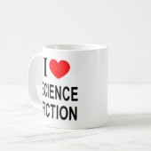 I ❤️ SCIENCE FICTION I LIEBE SCIENCE FICTION ICH H KAFFEETASSE (Vorderseite Links)