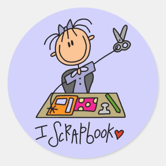 I Scrapbook Tshirts und Geschenke Runder Aufkleber (Vorderseite)