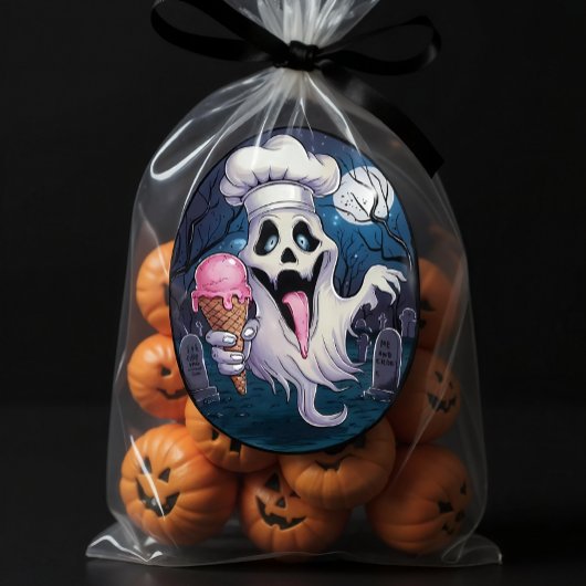 "I Scream" Funny Ghost Chef Halloween Ice Cream St Aufkleber