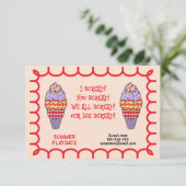 I Scream Playdate Invitation Einladung (Stehend Vorderseite)