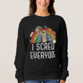 I Screw Everyone Bisexual Rainbow Pride Bisexualit Sweatshirt (Vorderseite)