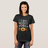 I See Naughty People Santa Or Elf Costume Christma T-Shirt (Vorne ganz)