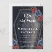 I See Wed People Coffin Floral Gothic Wedding Einladung (Vorderseite)