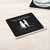 I See Wed People Gothic Ghost Halloween Wedding Rechteckiger Pappuntersetzer (angewinkelt)