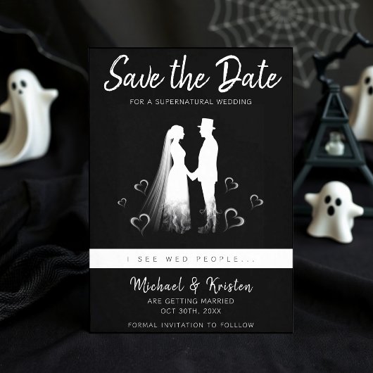 I See Wed People Gothic Ghost Halloween Wedding Save The Date