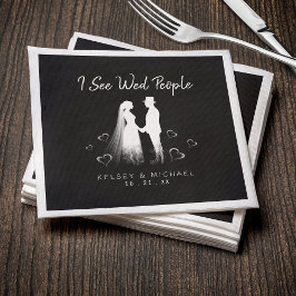 I See Wed People Gothic Ghost Halloween Wedding Serviette