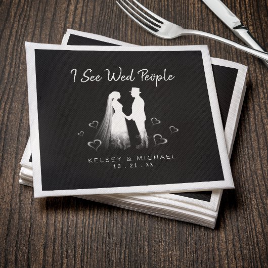 I See Wed People Gothic Ghost Halloween Wedding Serviette